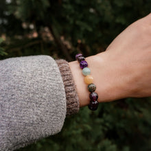 Kép betöltése a galériamegjelenítőbe: 7 csakra ametiszt karkötő